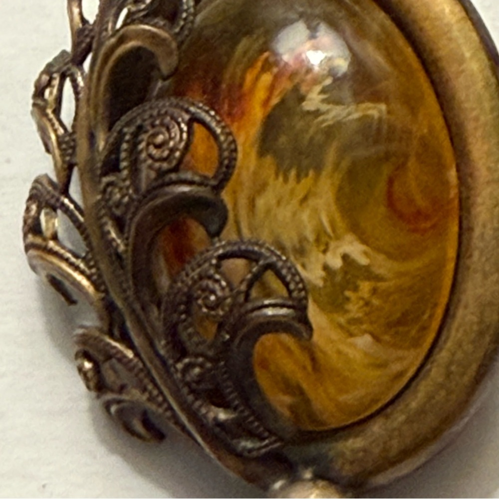 5 for $25!! RARE Vintage Art Nouveau Smoke Dangle Earrings. - Picture 4 of 8